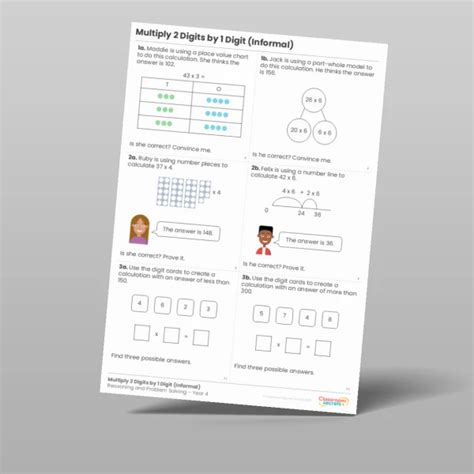 Multiply 2 Digits By 1 Digit Informal Varied Fluency Resource