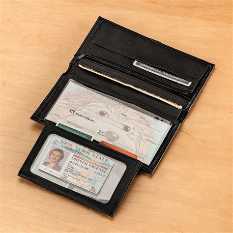 RFID Leather Checkbook Wallet - Ladies Wallet - RFID Wallet - Walter Drake