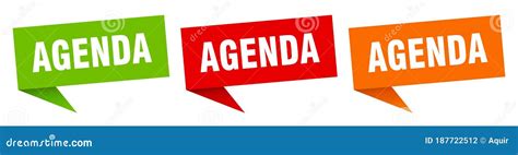 Agenda Banner On Overlapping Colorful Squares Vector Illustration