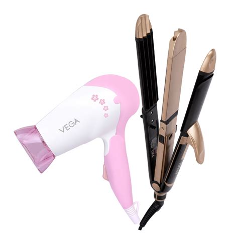 Vega Ultimate Hair Styling Set 3 In 1 Hair Styler And Dryer Combo Pack