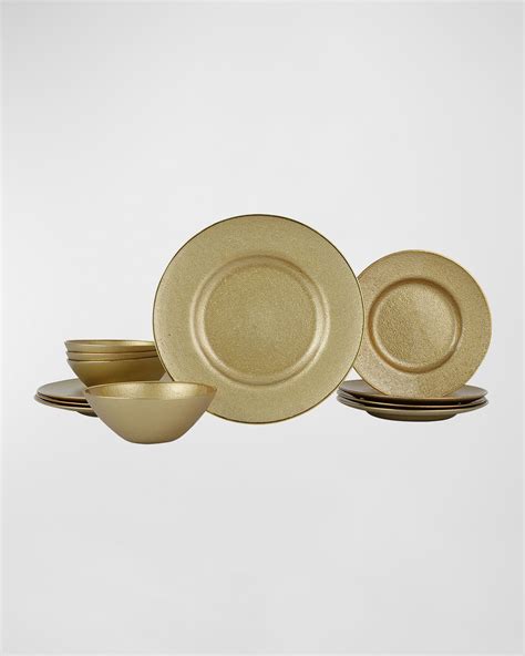 Vietri Metallic Glass Gold Dinnerware Collection And Matching Items Horchow