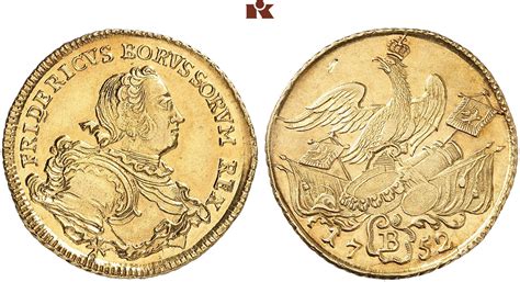 Friedrich II der Große 1740 1786 Friedrichs d or 1752 B Breslau 6