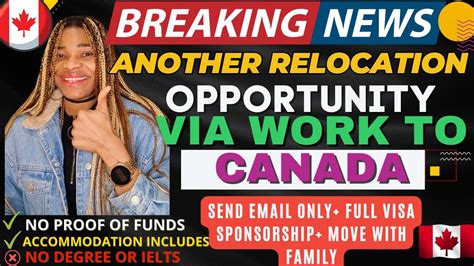 FREE CANADA WORK VISA 2023 Employer Paying Relocation Cost Move