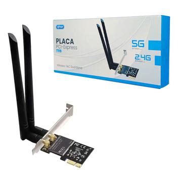 Placa De Rede PCI E Wireless Knup T119 2x Antenas Dual Band 2 4 5GHz