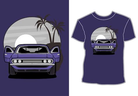 Premium Vector Car Illustration T Shirt Design