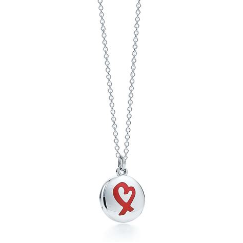 Paloma Picasso® Loving Heart Disc Pendant In Sterling Silver With Enamel Finish Tiffany And Co