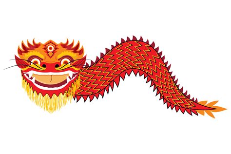 Cute Red Chinese Dragon Cartoon Character Animal Icon Isolated On