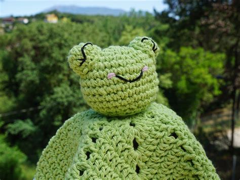 Crochet Frog Lovey Pattern Amigurumi Safety Blanket Baby Comforter