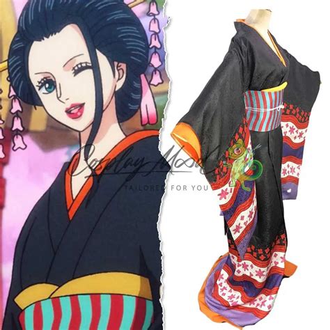 One Piece Nico Robin Black Kimono Cosplay Costume