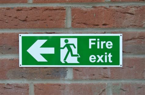 Fire Exit Directional Arrow Left Plastic Sign Or Sticker 300x100mm Emergency Ebay