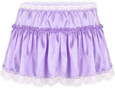 Freebily Sissy Adult Mens Satin Frilly Ruffled Lace Girly Crossdressing