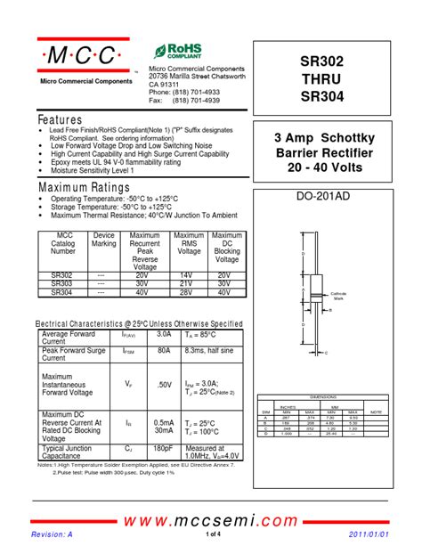 Sr Datasheet Pdf Mcc