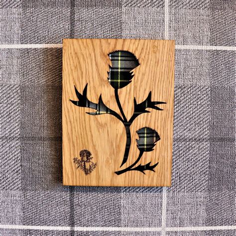 Scottish Thistle Wall Art With Engraved Thistle Tartan Etsy