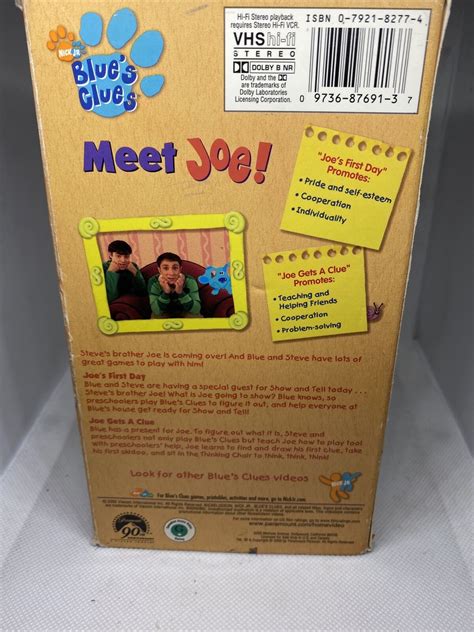 Blues Clues Meet Joe Vhs Video Kids Tape 2002 Nick Jr Nickelodeon Rare