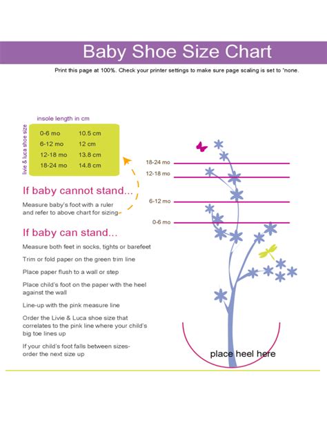 Baby Shoe Size Chart Free Download