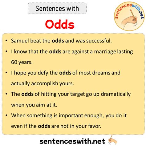 Sentences with Odds, Sentences about Odds - SentencesWith.Net