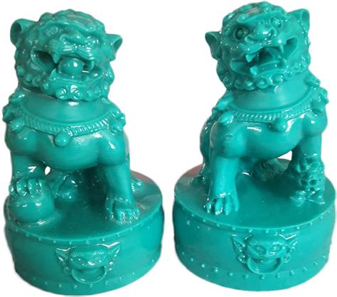 Ondian Chuncin Feng Shui Chinese Foo Dogs Statue Pair Of