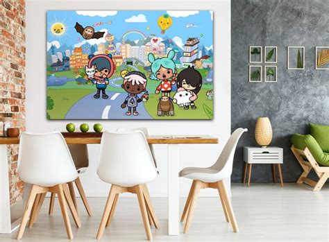 Toca Boca Wall Art Toca Boca Characters on Canvas: Whimsical - Etsy Norway