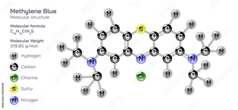 Methylene blue molecular structure formula. Periodic table structural molecular formula Vector ...