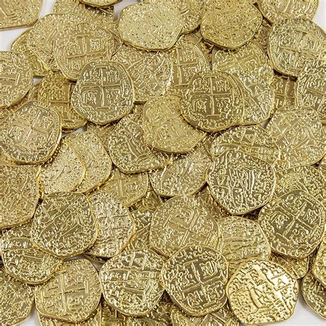 Metal Pirate Coins 50 Gold Spanish Doubloon Replicas Etsy Canada