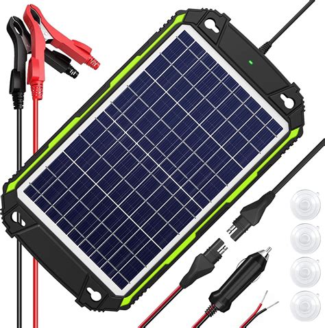 Buy 10W 12V Solar Battery Charger & Maintainer, Waterproof Solar Panel ...