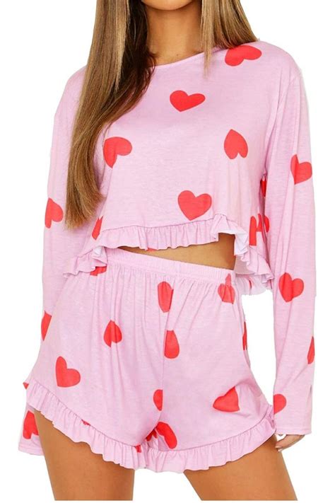 Valentines Day Beautiful Soft Comfy Graphic Printed Pajama Hearts 2022