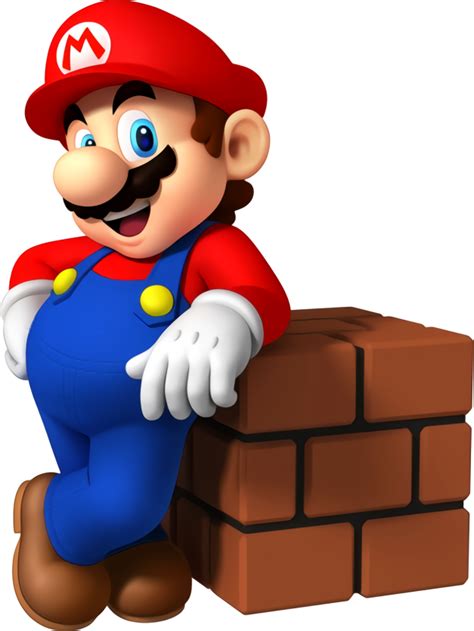 File Mario Leaning At Brick Block Png Super Mario Wiki The Mario