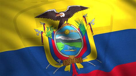 Ecuador Flag Waving Animation With An Eagle Spreading Its Wings Motion