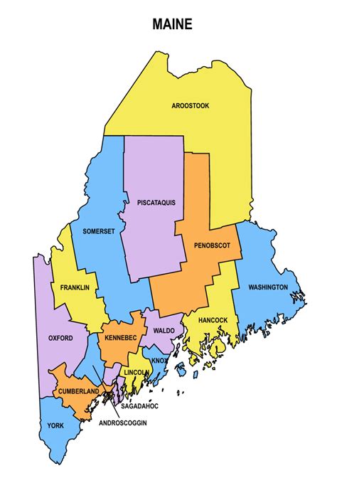 Maine County Map Editable Printable State County Maps