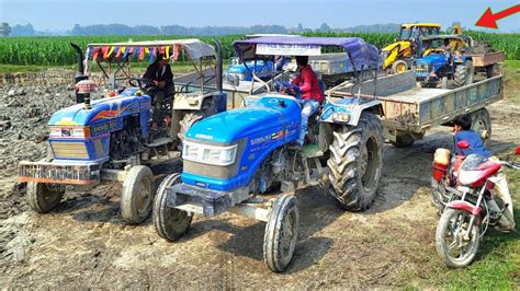 Jcb Machine Backhoe Loader Tractor Load Unload Eicher Sonalika