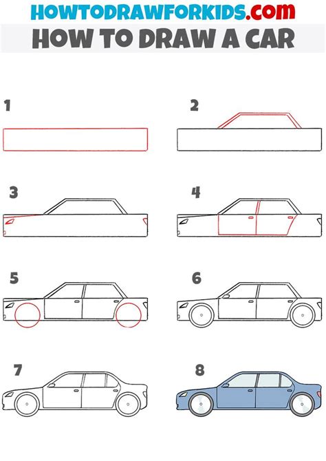 How to Draw a Car | Simple car drawing, Car drawing easy, Car drawing kids