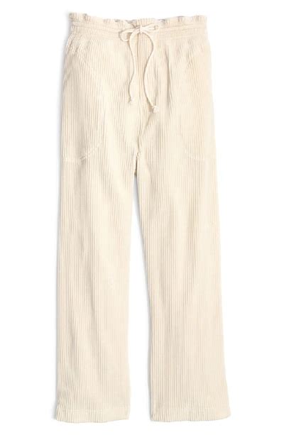 Madewell Texture And Thread Velour Corduroy Pants In Antique Cream Modesens