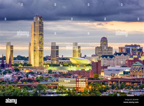 albany  york usa downtown skyline stock photo  alamy