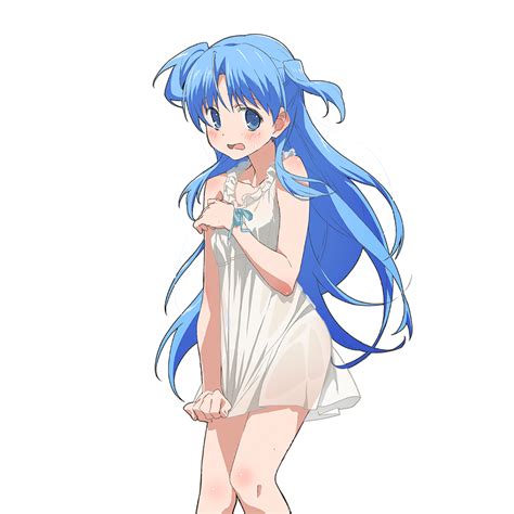 Safebooru 1girl Blue Eyes Blue Hair Blush Collarbone Long Hair Looking At Viewer Nightgown