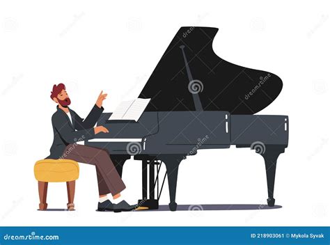 Pianista Disfrazado De Concierto Interpretando Composición Musical En