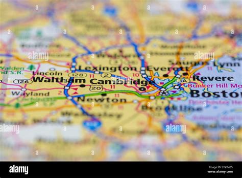 Cambridge Massachusetts USA Shown on a Geography map or road map Stock Photo - Alamy