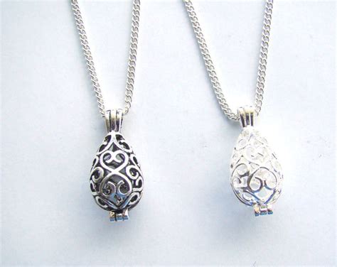 Small Filigree Teardrop Essential Oil Diffuser Necklace Etsy