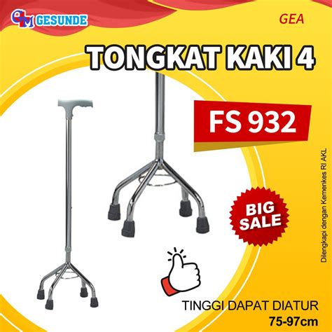 Jual Tongkat Kaki Empat Fs Gea Medical Alat Bantu Jalan Lansia