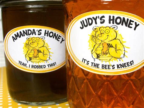 Custom Cute Bear Oval Honey Jar Labels Fun Backyard Beekeeper Ts