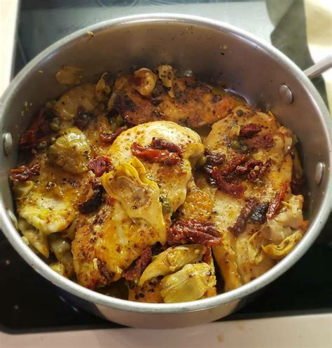 Mediterranean Chicken With Sun Dried Tomatoes Artichokes And Capers