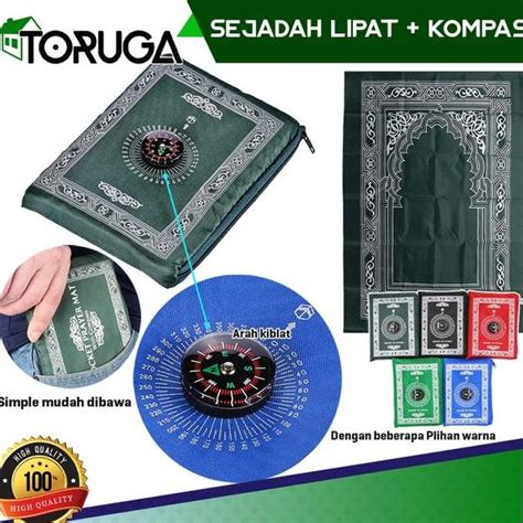 Jual Sajadah Lipat Kompas Kiblat Sejadah Tikar Alas Sholat Souvenir