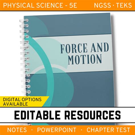 Force And Motion Physical Science Notes Powerpoint And Test ~ Editable