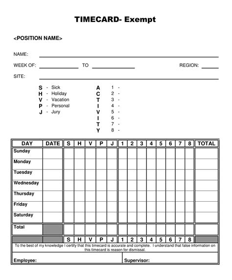 26 Free Printable Time Card Templates MS Excel PDF American Templates