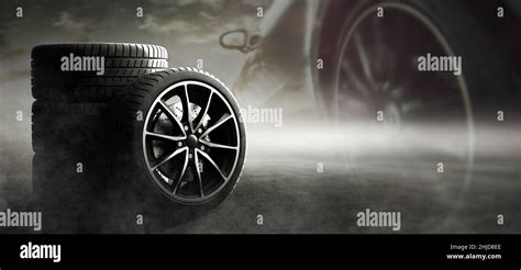 Car tires on the road Stock Photo - Alamy