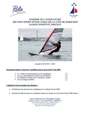 Remplissable En Ligne Dossier De Candidature Section Sport Etude Voile