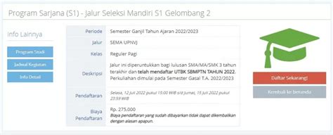 Upn Jakarta Buka Jalur Seleksi Mandiri S Gelombang Pakai Nilai Utbk