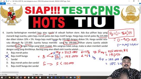 Tes Cpns Soal Hots Tiu Soal Cerita Diskon Dan Perbandingan Jarak