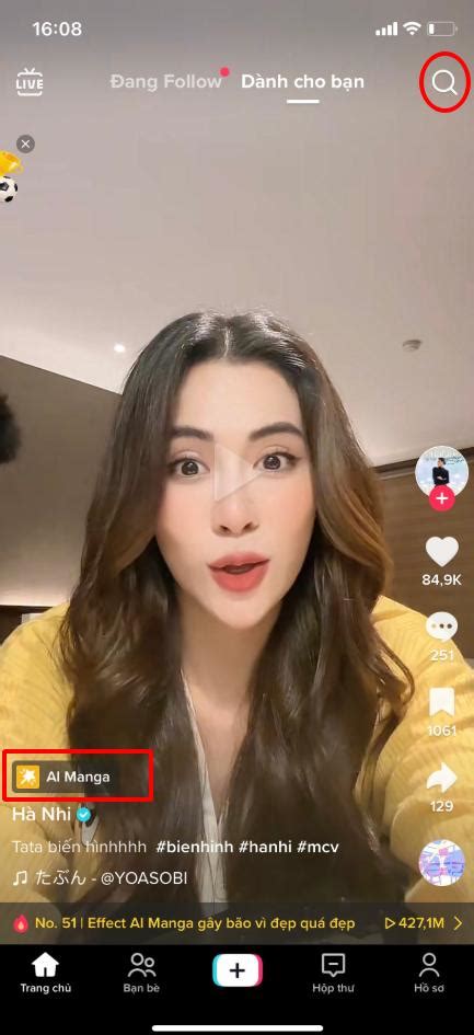 Cách quay video biến hình bằng filter AI Manga trên TikTok