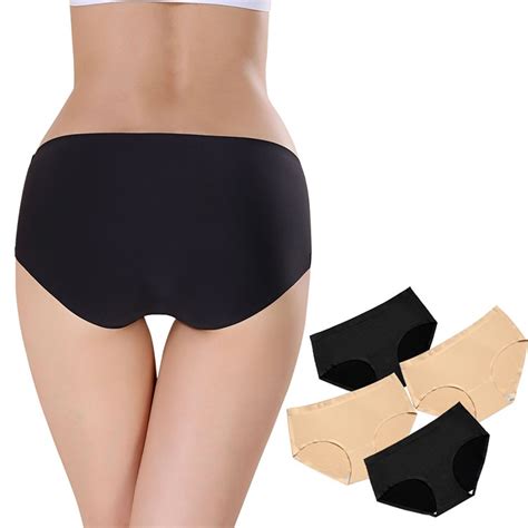 Plus Size 4 Pack Ice Silk Underwear Women Seamless Panties Satin Silk Panty Shopee Philippines