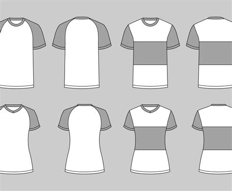 Men And Women Outline White T Shirt Template